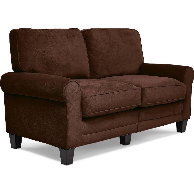 Serta Copenhagen 61" Rolled Arm Sofa, Easy Care Fabric, Soft Pillow Back, Pocket Coil Seat Cushions