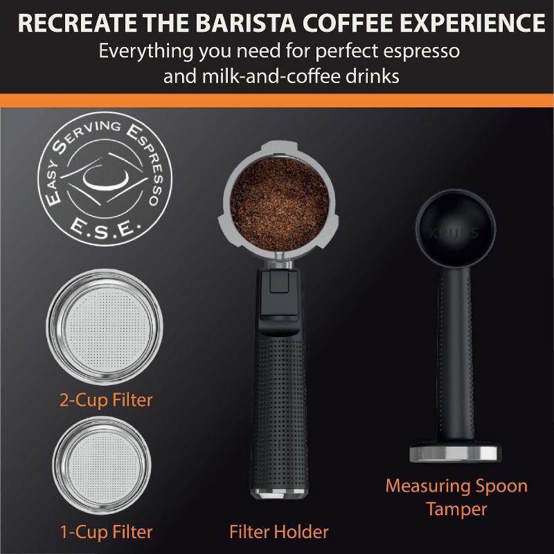 Krups Espresso Maker, 15 Bar Pressure, Stainless Steel