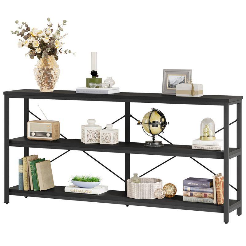 Tribesigns 55 Inches 3 Tiers TV Stand Console Long Sofa Table, Black