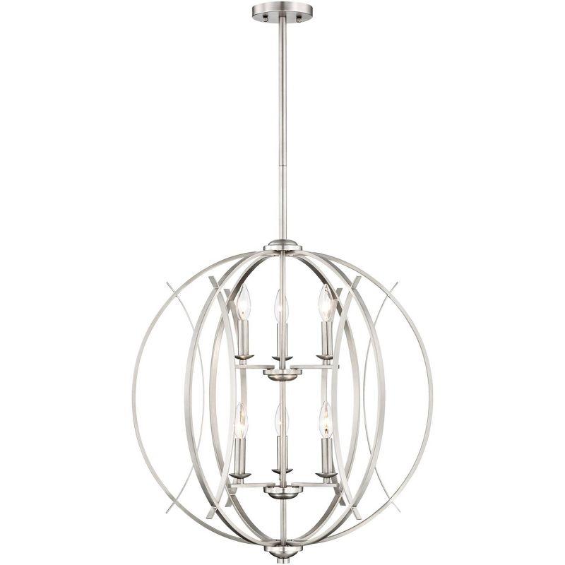 Brushed Nickel Spherical 6-Light Orb Chandelier