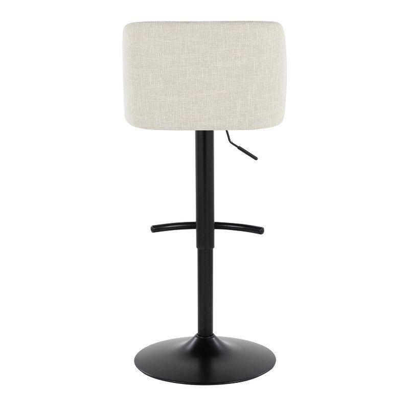 Swivel Upholstered Adjustable Height Counter Stool with Metal Frame