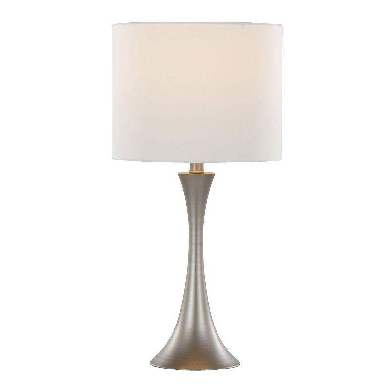 Lenuxe 24" Off-White and Frosted Silver Metal Table Lamps Set