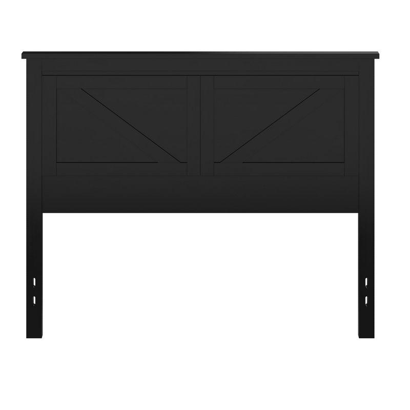 Glenwillow Home Farmhouse Style Wood Panel Headboard in Black, Full Size