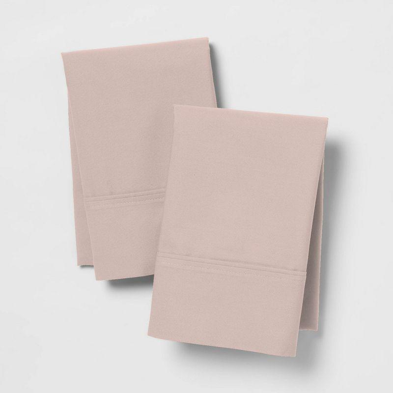 Blush Cotton Embroidered Standard Pillowcases