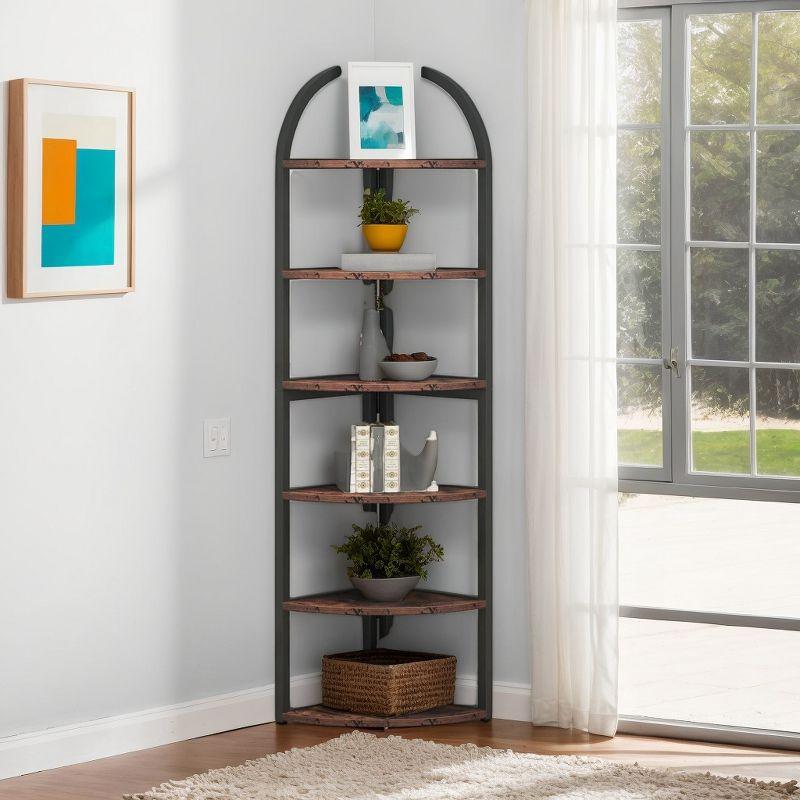 Hommoo 6-Tier Corner Shelf, 71 inch Tall Corner Bookshelf for Small Space