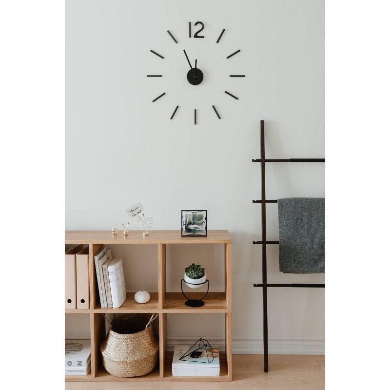 Blink Wall Clock Black - Umbra: Modern Aluminum Analog Display, Indoor Decorative Timepiece