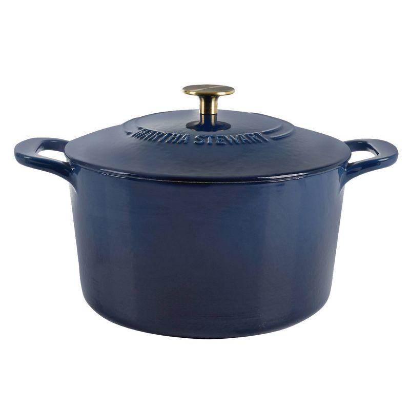 Martha Stewart Gatwick 7 qt. Cast Iron Round Dutch Oven with Lid