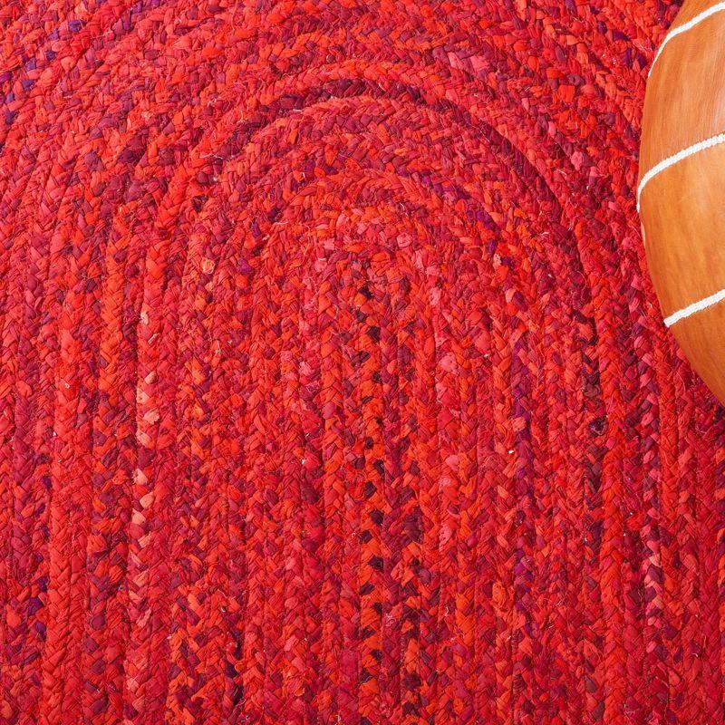 Braided BRD452 Hand Woven Indoor Area Rug - Red - 5'x8' Oval - Safavieh