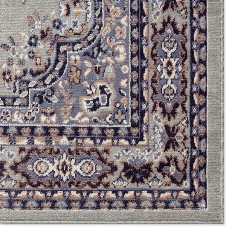 Home Dynamix Ariana Ksara Traditional Medallion Border Area Rug, Grey/Blue, 3-Piece Set