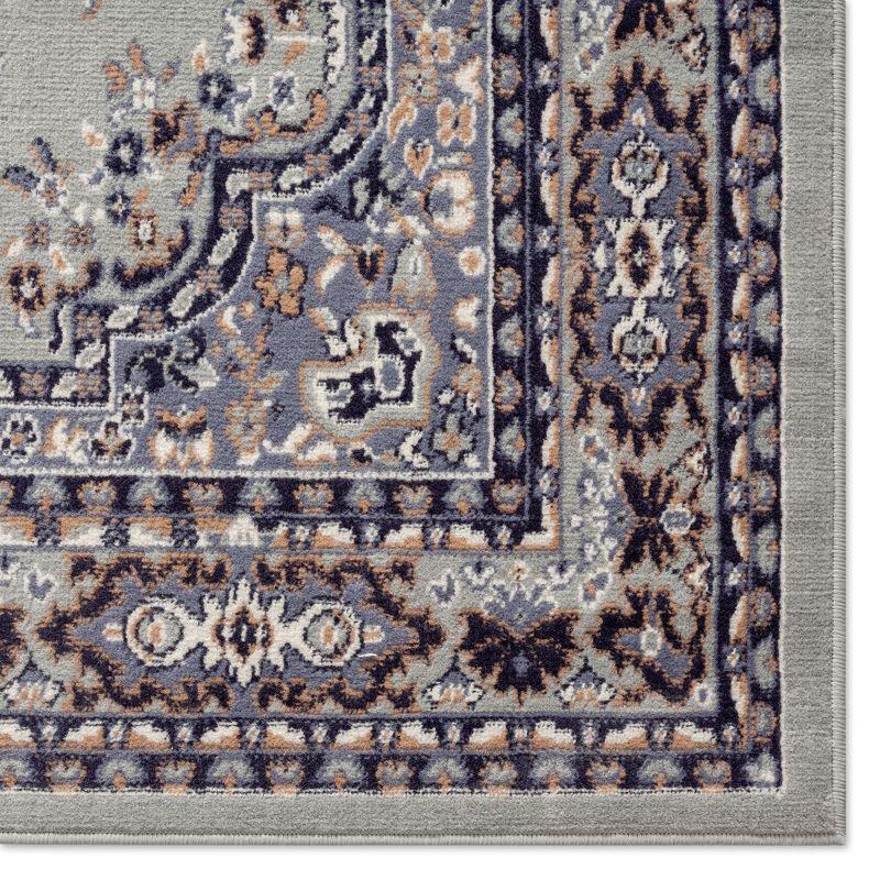 Elysian Gray/Blue Tufted Rectangular Synthetic Area Rug Set