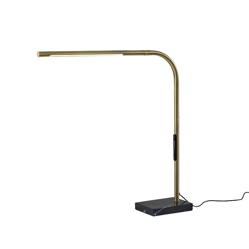 Adesso Cullen Desk Lamp: Marble Base, ETL Listed, Touch Sensor, 24" Metal Cylinder Shade