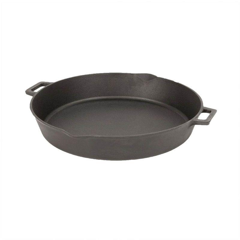 Bayou Classic 16 Inch Oven Safe Cast Iron Skillet Cooking Pot, Black (2 Pack)