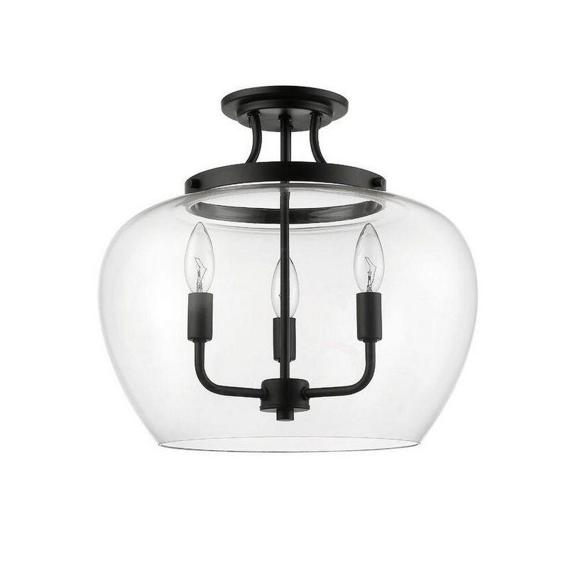 Z-Lite Joliet 3 - Light Semi-Flush Mount in  Matte Black