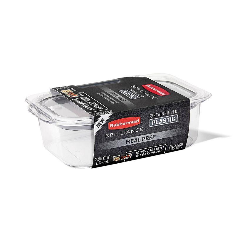 Rubbermaid 5pk 2.85 cup Brilliance Meal Prep Containers, 2-Compartment Food Storage Containers: Kitchen, Lunch, Clear