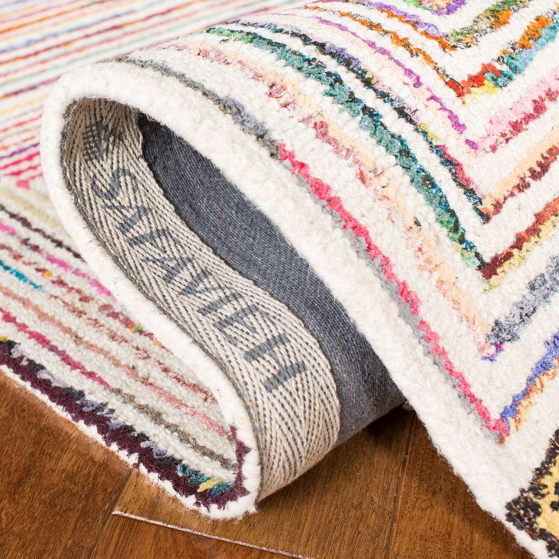 Dakota Fields Nantucket Hand Tufted Wool/Cotton Geometric Rug in Brown/Pink/Blue