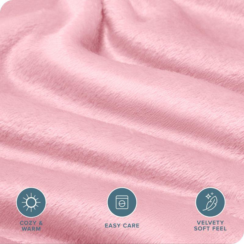 Velvety Soft Microplush Fleece Light Pink Twin XL Sheet Set by Bare Home