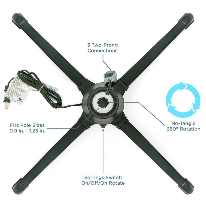 Best Choice Products 360-Degree Rotating Christmas Tree Stand for Up To 7.5ft Artificial Tree w/ 3 Settings