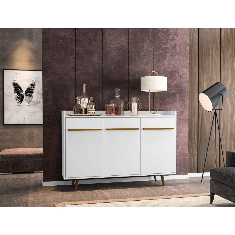 53.54" Bradley Buffet Stand White - Manhattan Comfort: Mid-Century Modern Storage Console