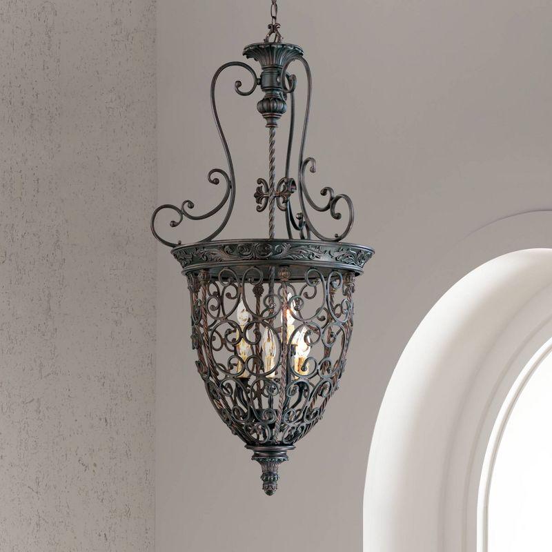 Franklin Iron Works French Scroll Rubbed Bronze Chandelier 22 1/2" Wide Rustic 9-Light Fixture for Dining Room House Kitchen Island Entryway Bedroom