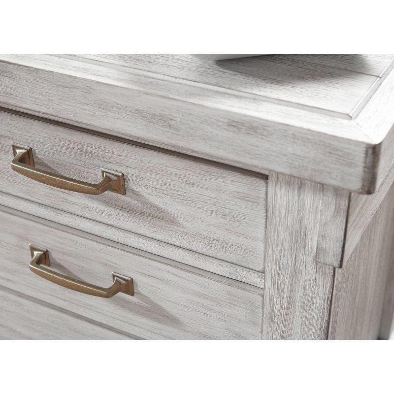 Transitional Brashland 3-Drawer Nightstand in Textured White