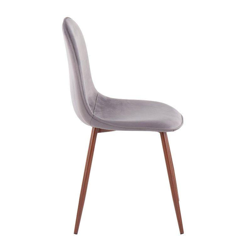 Set of 2 Pebble Mid-Century Modern Dining Chairs Walnut/Gray - LumiSource