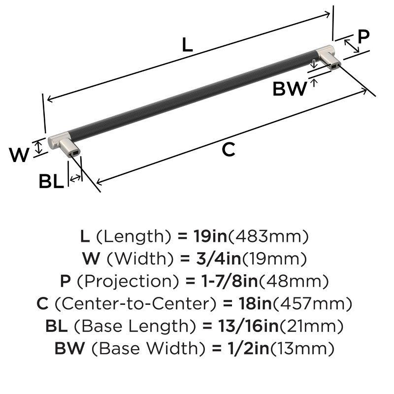 Amerock Esquire 18 inch (457mm) Center-to-Center Polished Nickel/Black Bronze Appliance Pull