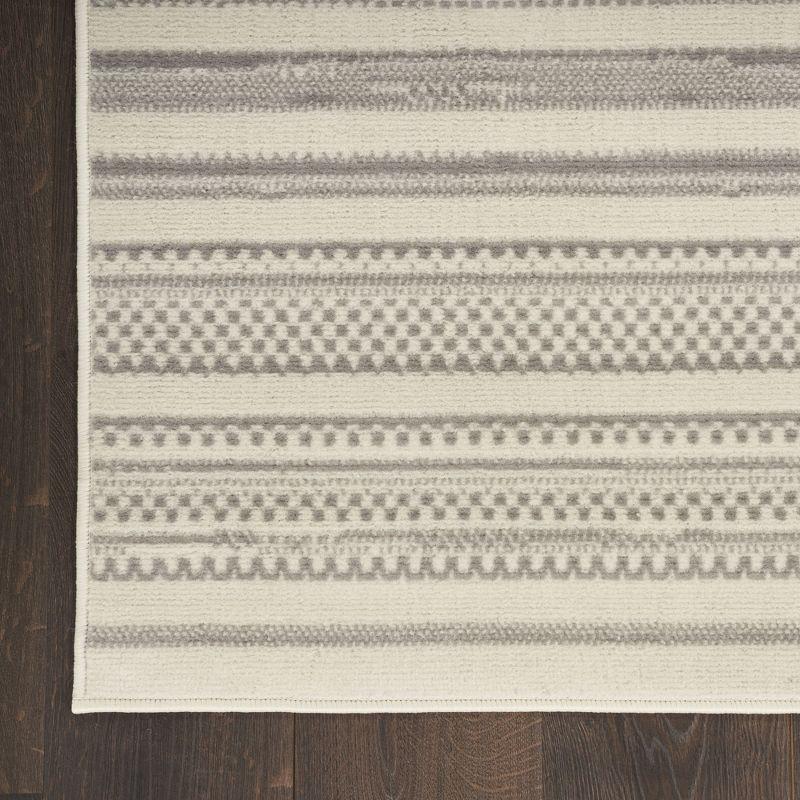 Nourison Grafix Abstract Striped Indoor Rug Ivory Grey 5'3" x 7'3"