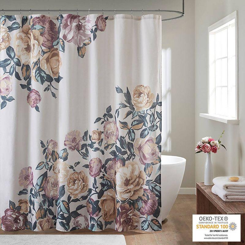 Charisma 100% Cotton Floral Shower Curtain