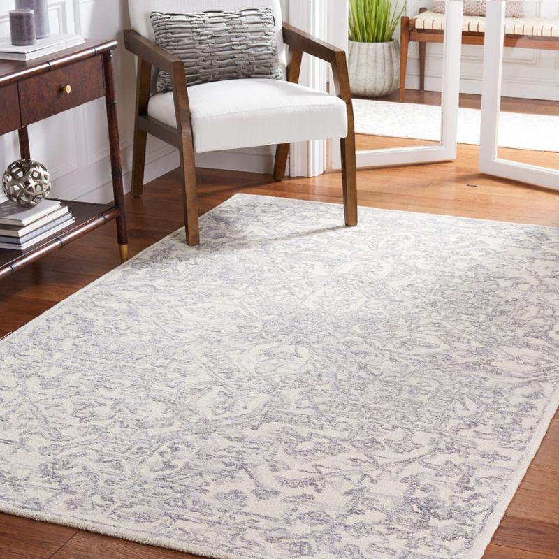 Gray Hand-Tufted Wool Rectangular Area Rug