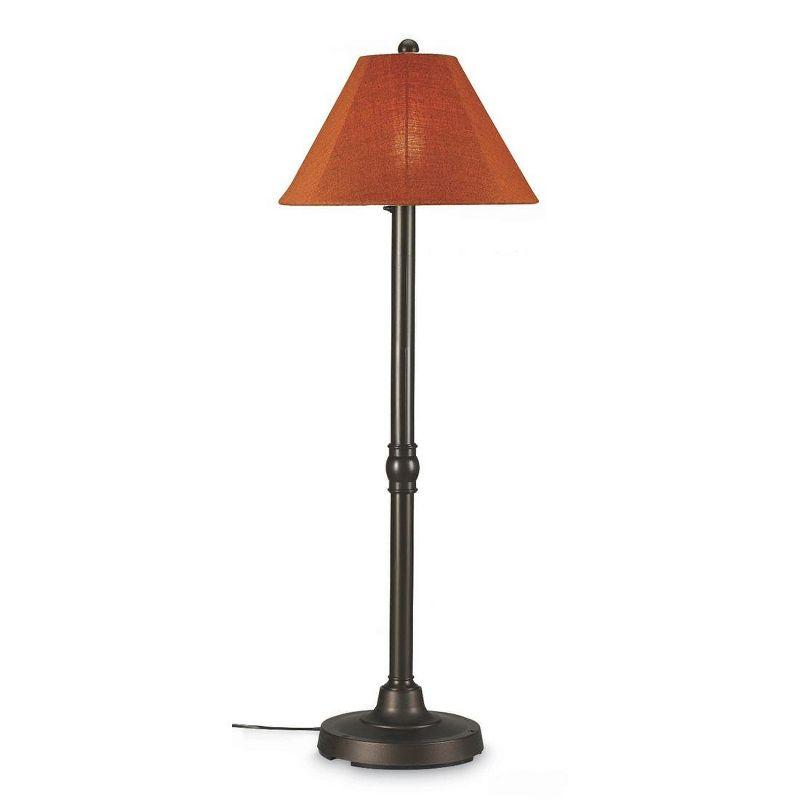 San Juan 60" Bronze Outdoor Floor Lamp with Orange Shade