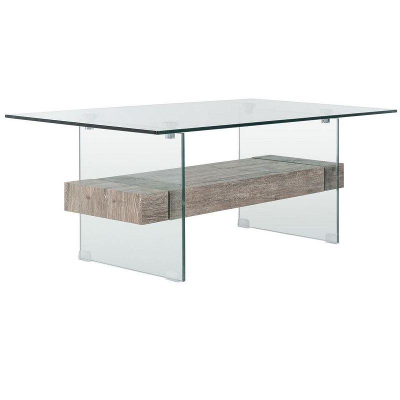 Kayley Coffee Table - Glass/Grey Oak - Safavieh