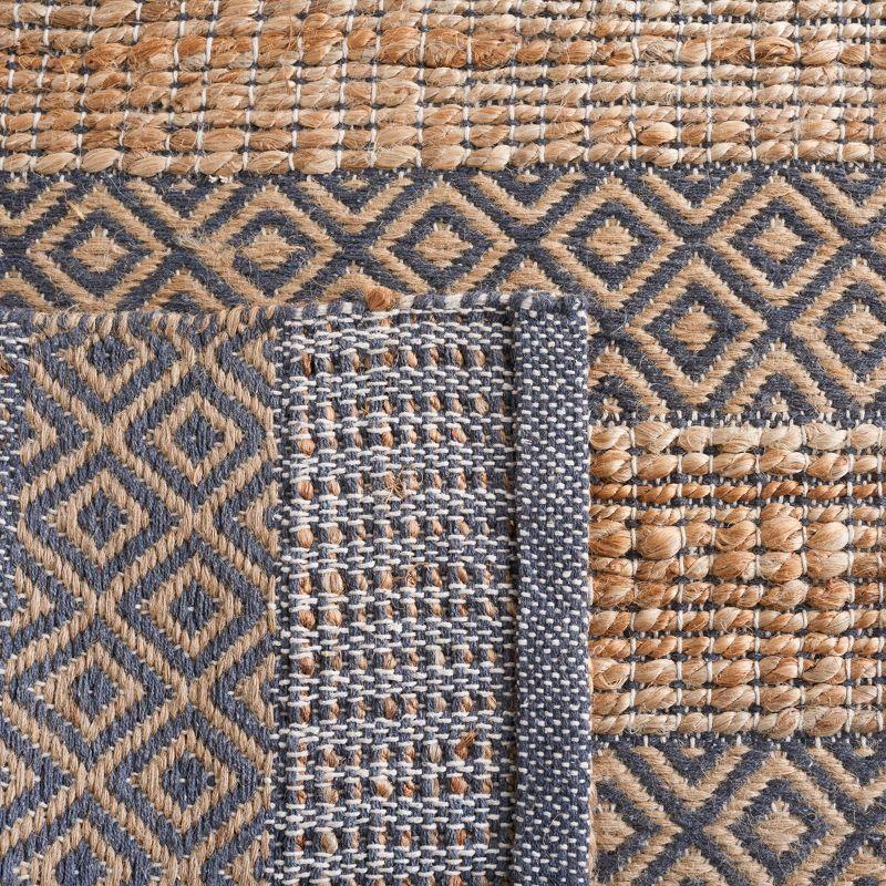 Handwoven Charcoal & Natural Cotton 9' x 12' Area Rug