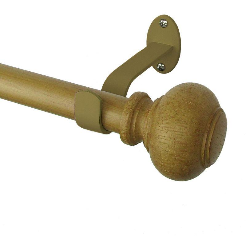 Maple Adjustable Curtain Rod with Ball Finial