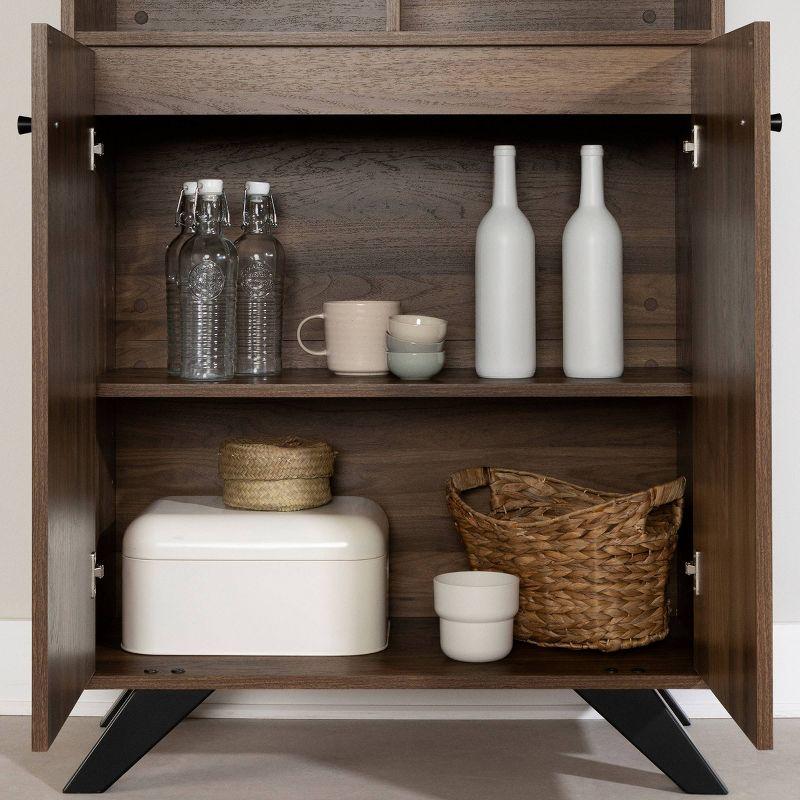 Flam Storage Unit Natural Walnut - South Shore: Scandinavian Buffet, Kitchen Armoire