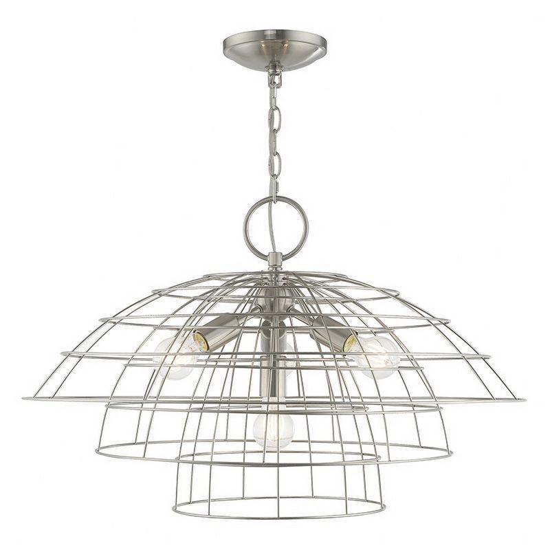 Livex Lighting Brooklyn 4 - Light Chandelier in  Brushed Nickel
