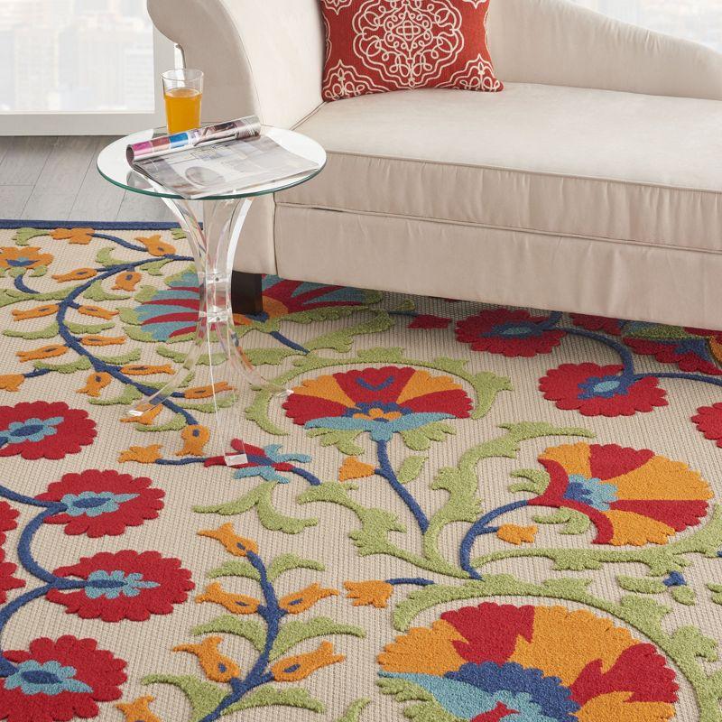 Nourison Aloha Transitional Floral Outdoor Rug