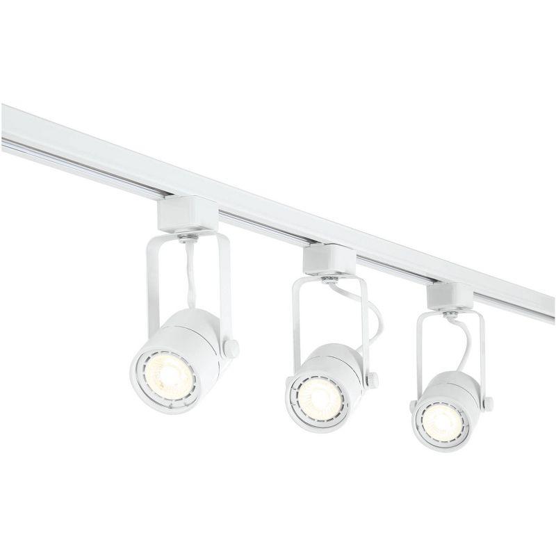 Pro Track Layna 3-Head LED Ceiling or Wall Track Light Fixture Kit Linear Bullet Spot Light GU10 Dimmable White Metal Modern Kitchen Bathroom 44" Wide