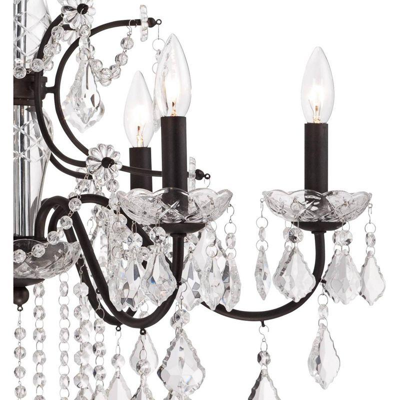Vienna Full Spectrum DeMallo Dark Bronze Chandelier 26" Wide French Scroll Arm Clear Crystal 6-Light Fixture for Dining Room Home Foyer Kitchen Island