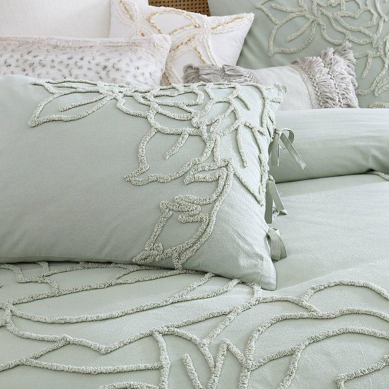 Peri Home 3pc King Chenille Rose Comforter Set Green: Bedding, Floral Pattern, Machine Washable