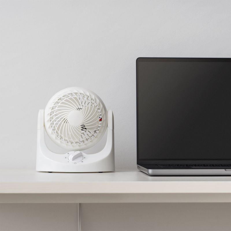 IRIS USA WOOZOO Small Desk Fan, 3 Speed, 112° Adjustable Tilt, Low Noise, Tabletop Air Circulator, White