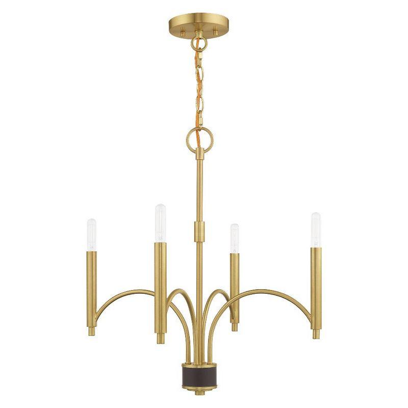 Livex Lighting Wisteria 4 - Light Chandelier in  Satin Brass