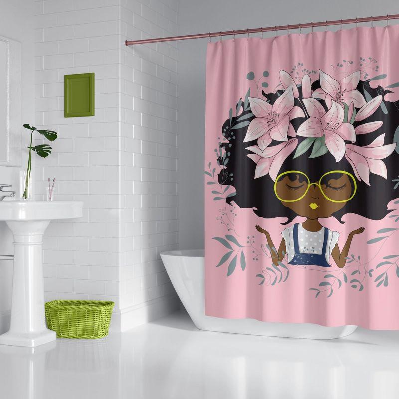 Pardon My Fro | Lily Grommet Shower Curtain, Pink