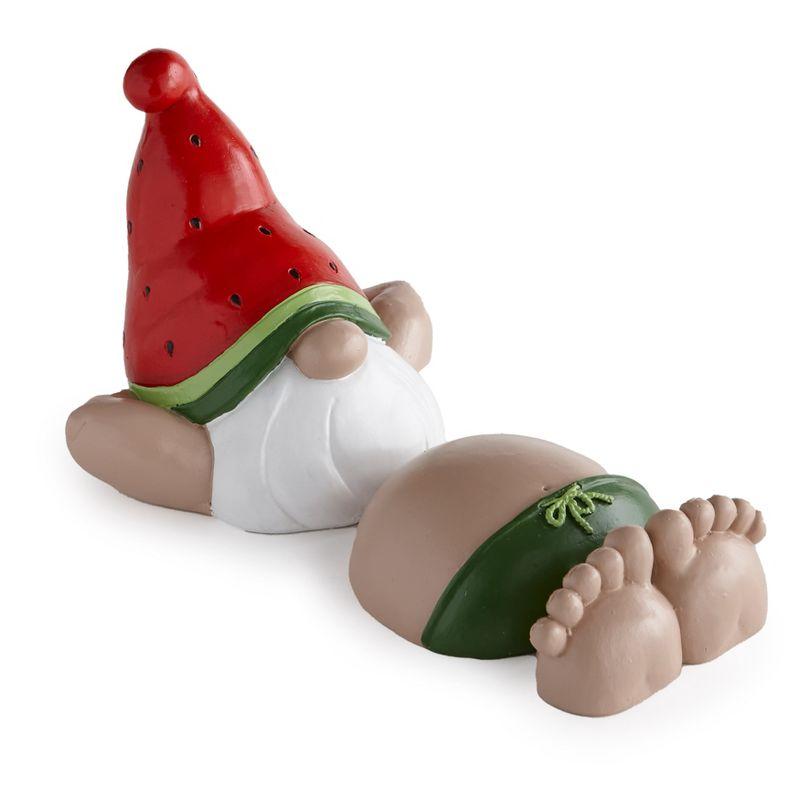 Watermelon Hat Relaxing Gnome Outdoor Polyresin Statue