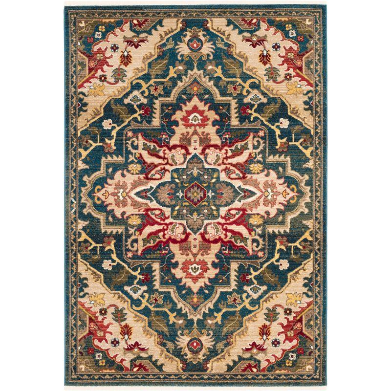Kashan KSN304 Power Loomed Area Rug - Blue/Beige - 5'1"x7'5" - Safavieh.