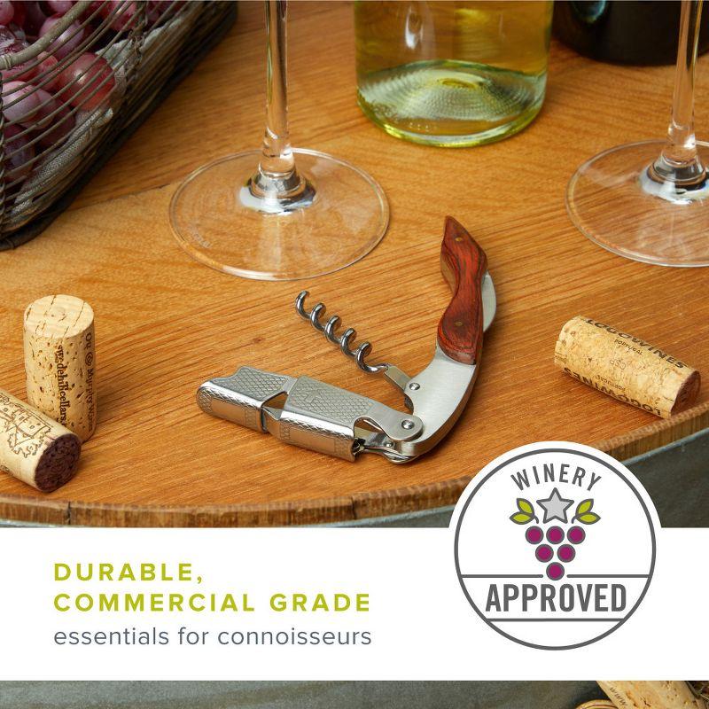 True Sommelier Waiter’s Corkscrew, Burgundy Stainless Steel Spring Loaded Wine Key