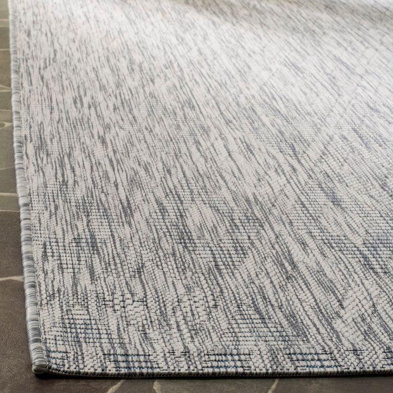 Courtyard CY8522 UV & Stain Resistant Non-Shedding Power Loomed Indoor/Outdoor Runner Rug - Grey/Grey - 2'3"x12' - Safavieh