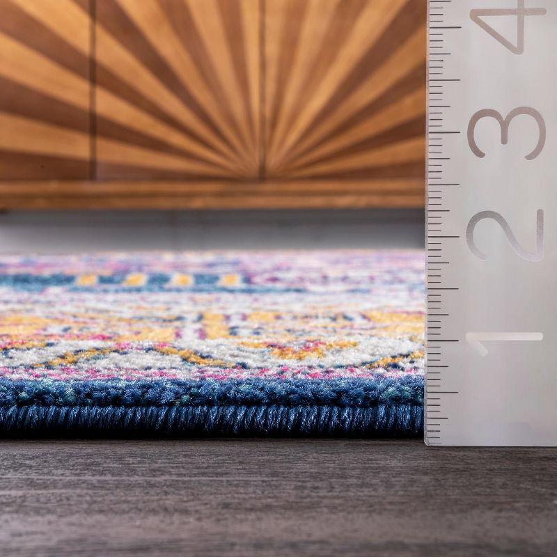 Nuloom Lorena Geometric 7x9 Indoor Area Rug for Living Room Bedroom Dining Room Kitchen, Navy/Orange