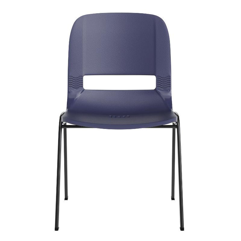 Navy Ergonomic Metal Frame Stackable School Chair