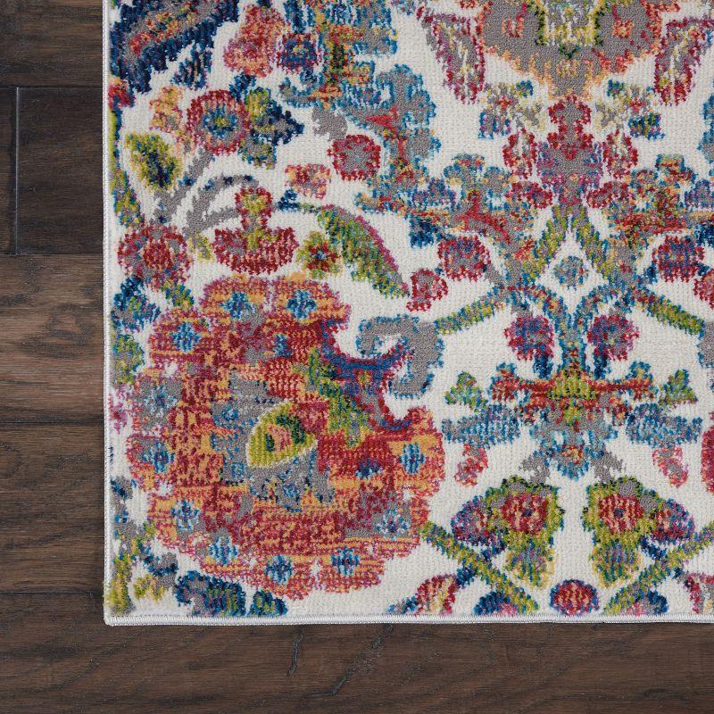 Global Vintage GLB06 Ivory/Blue Area Rug Colorful Vintage Damask By Nourison