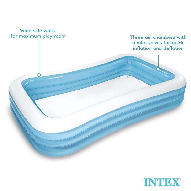 Intex Inflatable Swim Center Family Pool for 2-3 Kids, Backyard Splash Pool for Children 6+ Years Old, 198-Gallons